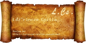 Lőrincze Csilla névjegykártya
